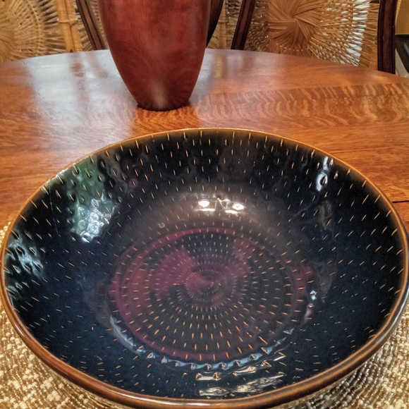 Baum Brothers Blue Stitch Collection 10 " Serving Bowl - Picture 2 of 4